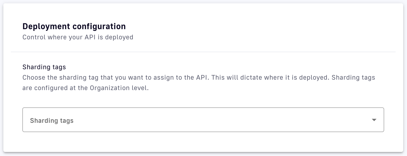 Configure sharding tags